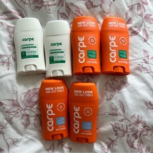 Carpe Antiperspirant Underarm Deodorant in cucumber spa and fresh powder